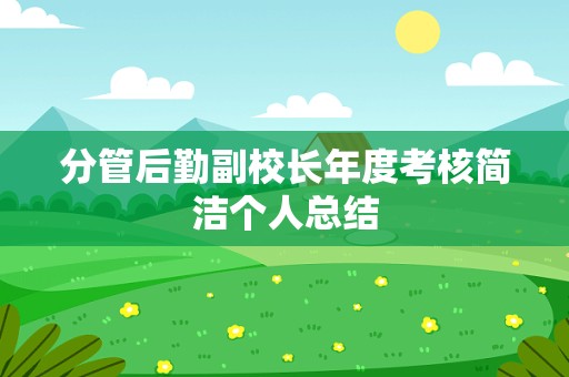 分管后勤副校长年度考核简洁个人总结