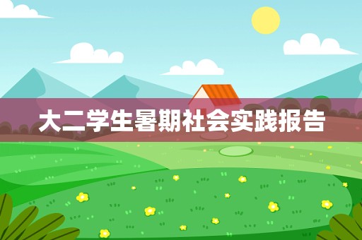 大二学生暑期社会实践报告