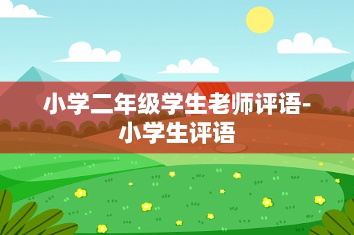 小学二年级学生老师评语-小学生评语