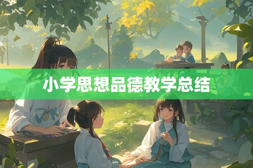 小学思想品德教学总结