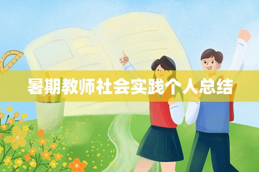 暑期教师社会实践个人总结