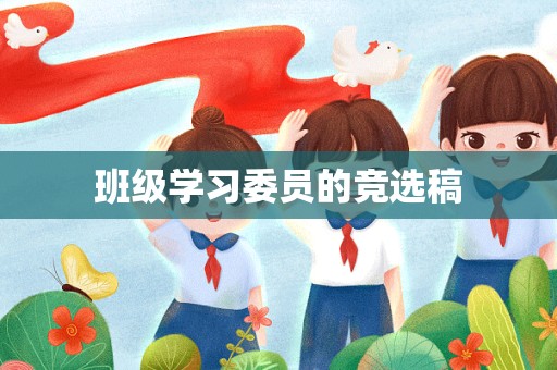 班级学习委员的竞选稿