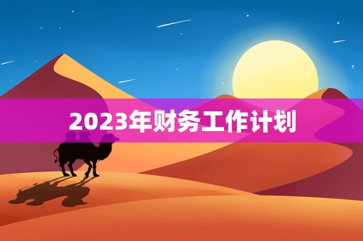 2023年财务工作计划