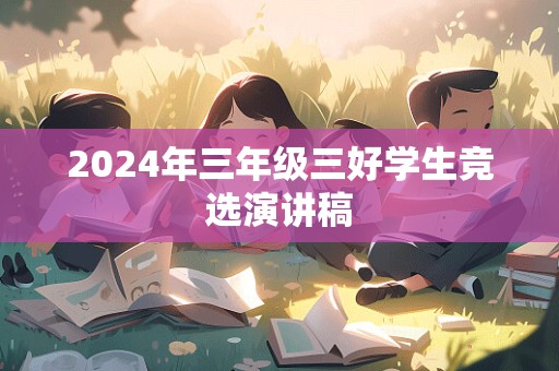 2024年三年级三好学生竞选演讲稿