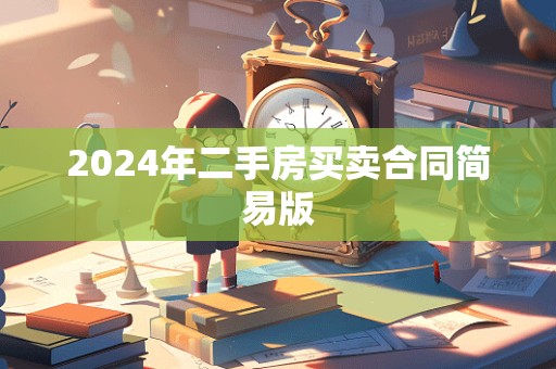 2024年二手房买卖合同简易版