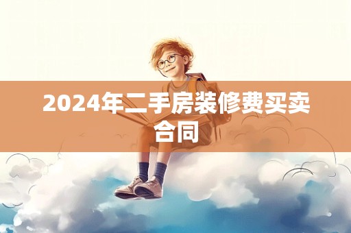 2024年二手房装修费买卖合同