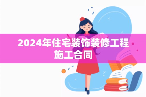 2024年住宅装饰装修工程施工合同