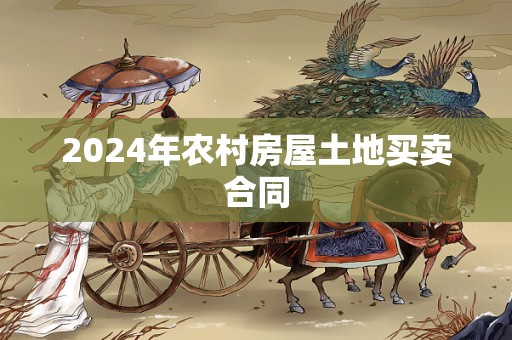 2024年农村房屋土地买卖合同