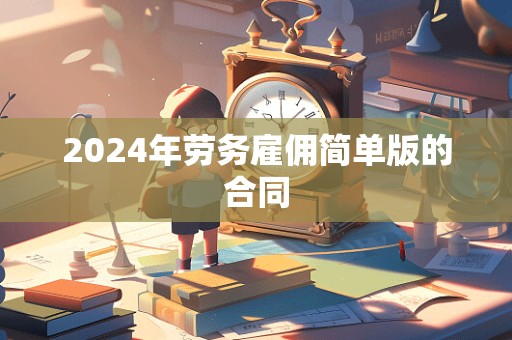 2024年劳务雇佣简单版的合同