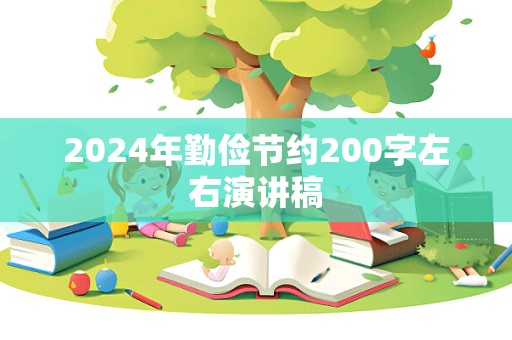 2024年勤俭节约200字左右演讲稿