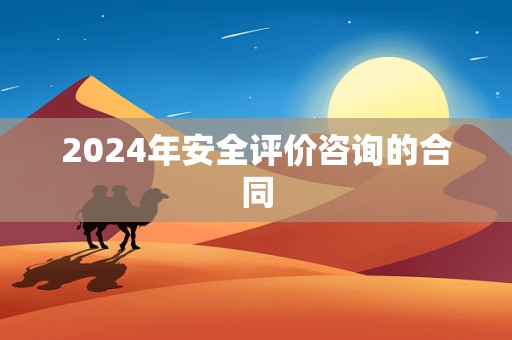 2024年安全评价咨询的合同