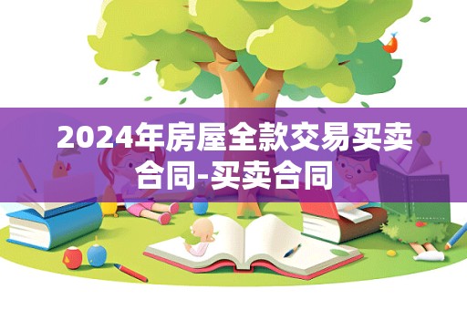 2024年房屋全款交易买卖合同-买卖合同