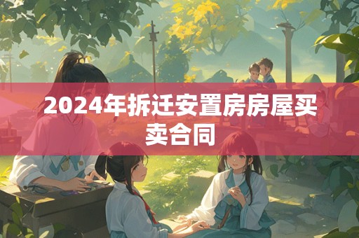 2024年拆迁安置房房屋买卖合同