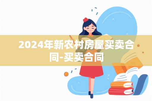 2024年新农村房屋买卖合同-买卖合同