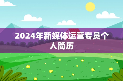 2024年新媒体运营专员个人简历