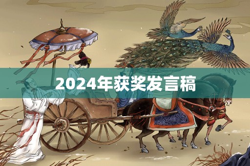 2024年获奖发言稿