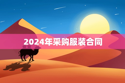 2024年采购服装合同